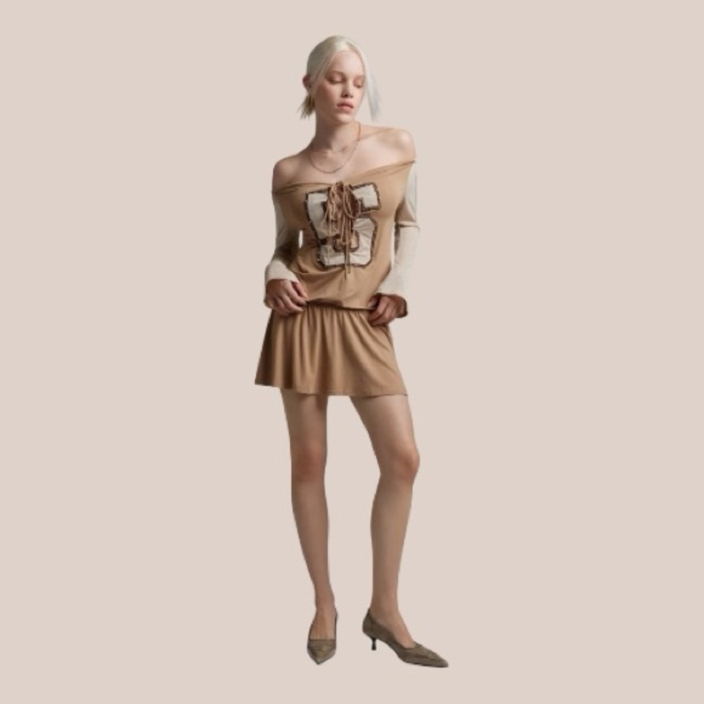 Jaded London Maia Neutral Lace Up Mini Dress Size 2